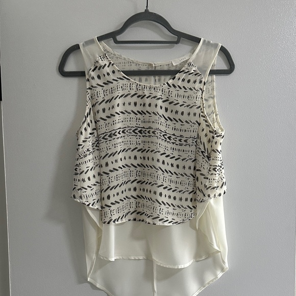 Lush Cream and Black Patterned Blouse - Picture 1 of 3